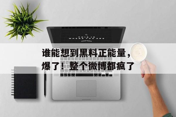 谁能想到黑料正能量，爆了！整个微博都疯了